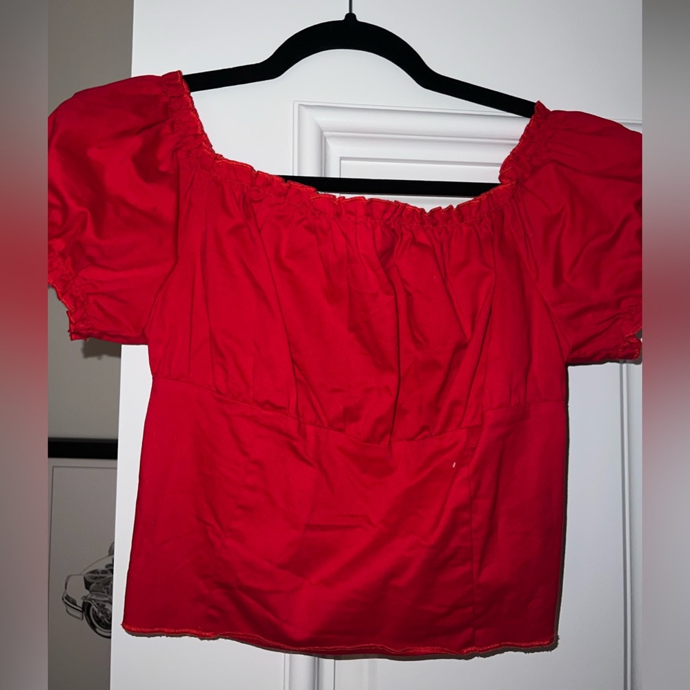 Cropped Red Blouse
